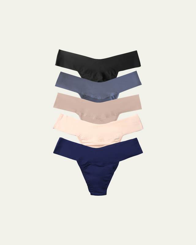 BreatheSoft Mid-Rise Microfiber Thongs, 5-Pack